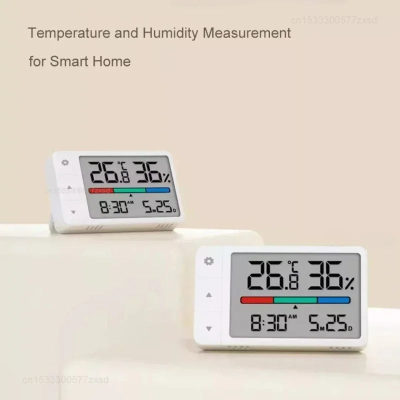 Mini Digital Thermometer Hygrometer with Clock – HD Weather Station for Training Spaces