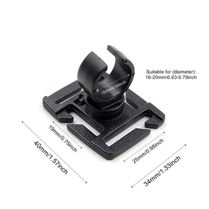 Swivel U-Ring Flashlight Holder - Multi-Purpose Backpack Light Clamp for Outdoor Hiking, Climbing & Work - Water Pipe, Pole & Shoulder Strap Compatible