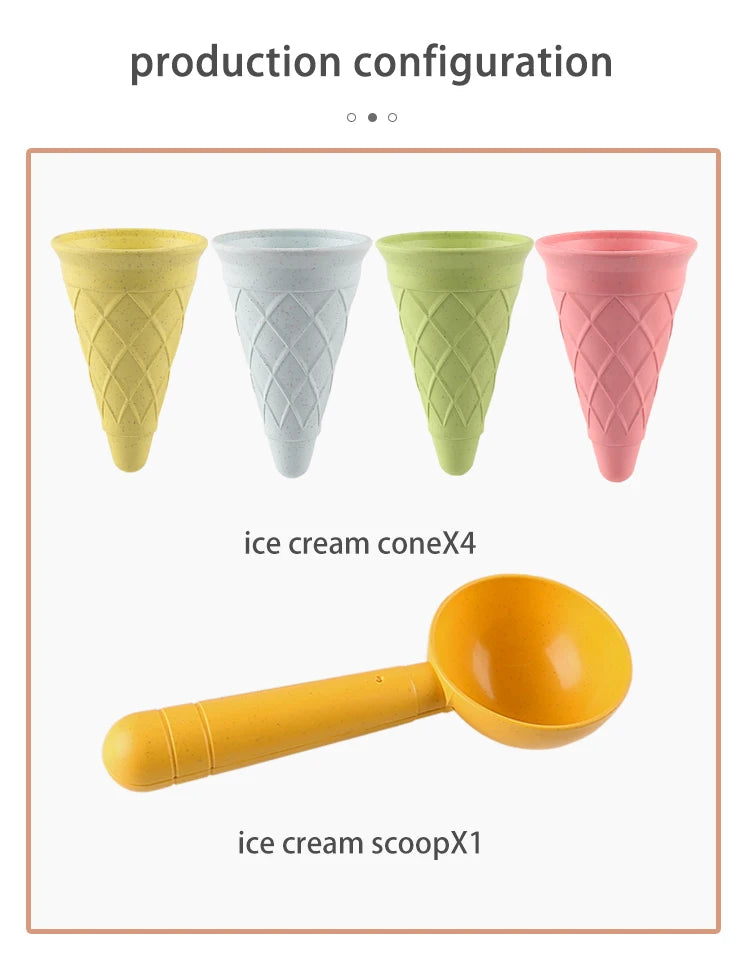 Beach Ice Cream Play Set - Eco-Friendly Wheat Straw Sand Toy Kit