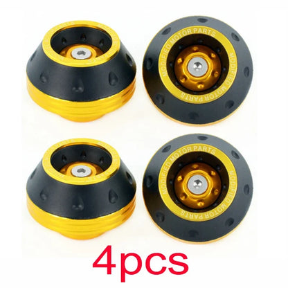 Motorcycle Front Fork Crash Protectors - 2/4Pcs Universal Alloy Wheel Protection Slider Cups for Motocross