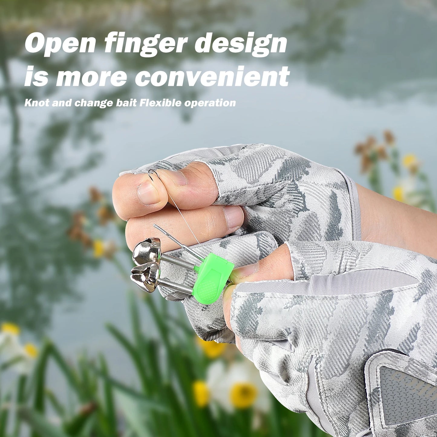Men's Summer Fishing Gloves - Ice Silk Breathable Three-Finger Cut Design with UV Protection & Anti-Slip Grip (1 Pair)