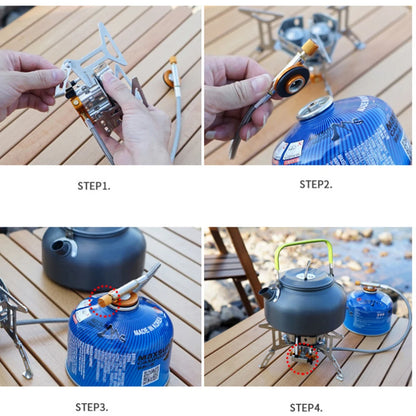 Professional 3-Head Gas Stove - 5800W Folding Camping Burner - Portable Backpacking Furnace for Outdoor Hiking, Picnic & BBQ