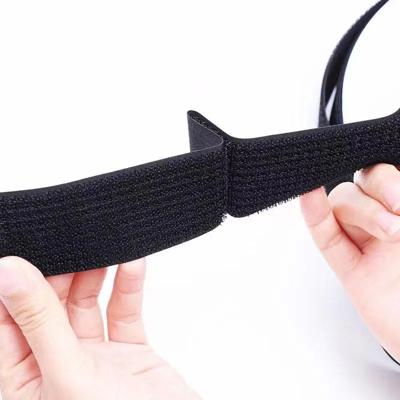 2M Cut-to-Length Reusable Nylon Cable Organizer Strap - Self-Adhesive Hook and Loop Fastening Tape with Buckle for Storage and Securing