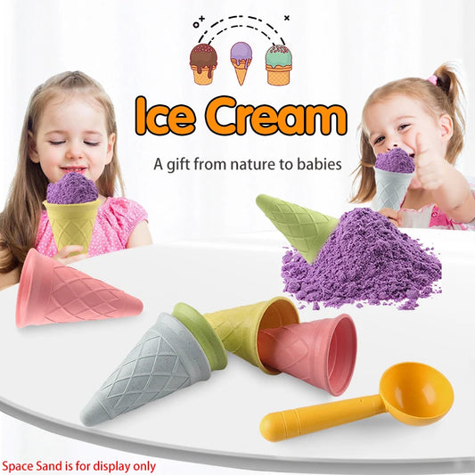 Beach Ice Cream Play Set - Eco-Friendly Wheat Straw Sand Toy Kit