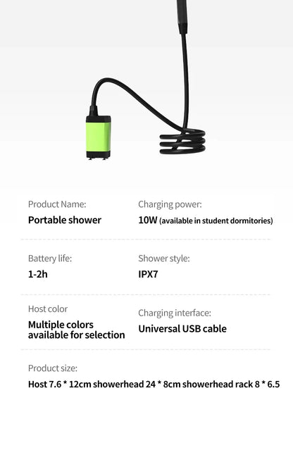 Portable Camping Shower Pump Kit – 6000mAh Outdoor RV Shower with Intelligent Digital Display | Adjustable Camp Shower System