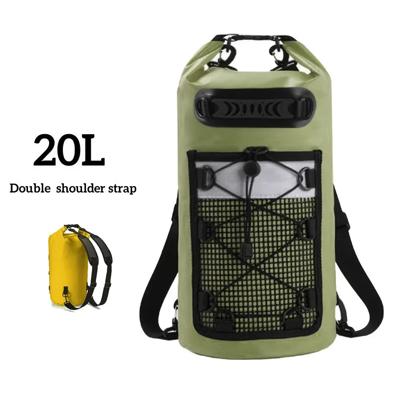 Waterproof Dry Bag Backpack 10L 20L - PVC Shoulder Pack for Kayaking, Surfing, Rafting, Trekking & Boating