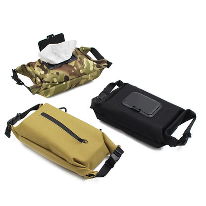 Canvas Wet Wipes Dispenser - Hanging Storage Box for Paper Towels and Wet Tissues - Outdoor Camping Accessories