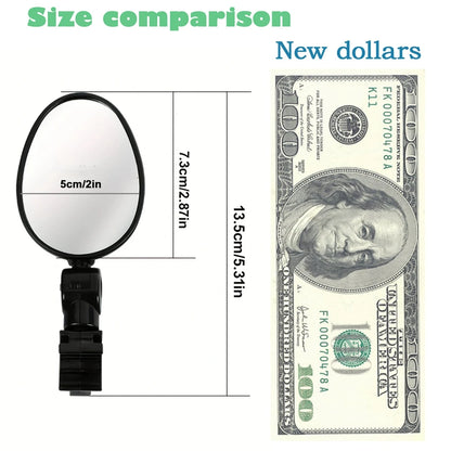 2PCS Universal Bike Handlebar Mirror - 360° Adjustable Rotatable Rearview for MTB & Road Bikes