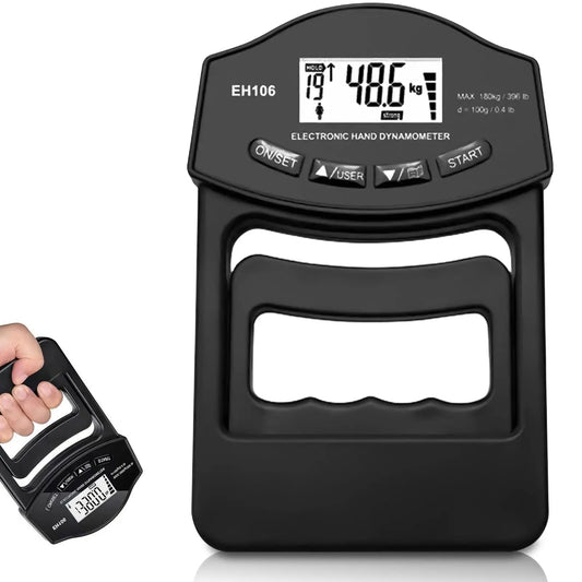 Digital Hand Dynamometer - 180kg/396lbs LCD Grip Strength Tester for Forearm Training and Weightlifting Performance