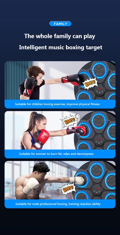Smart Bluetooth Music Boxing Trainer - Wall-Mounted Electronic Punching Target for Home & Gym