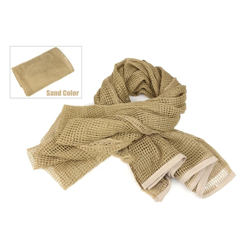 75" x 35" Tactical Camouflage Mesh Scarf - Polyester-Cotton Camo Net for Hunting, Shooting & Outdoor Sports