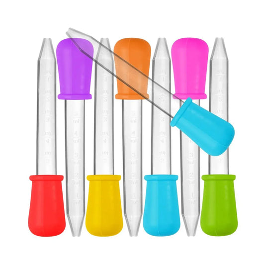 5-Pack 5ml Silicone Pipette Droppers - Multi-Purpose for Medicine, Lab, Eye & Ear Care