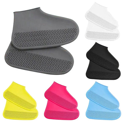Silicone Waterproof Shoe Covers - Slip-Resistant Reusable Rain Boot Protectors for Outdoor Activities