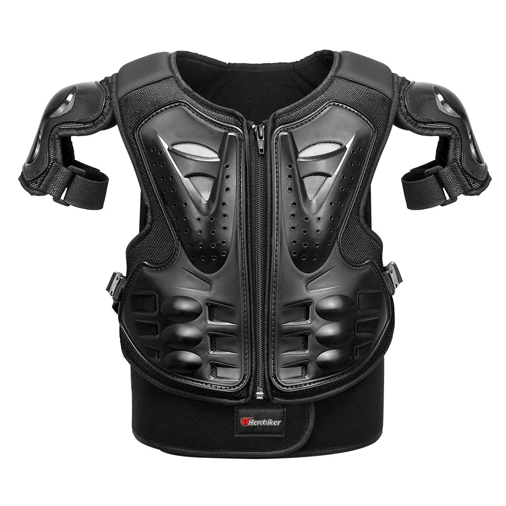 Kids Full Body Motorcycle Armor Set - Protective Vest Jacket with Kneepads for Motocross Riding