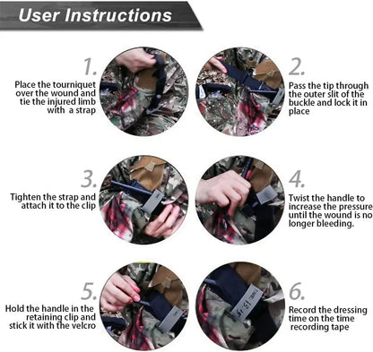 Tactical Combat Tourniquet - Military Grade Emergency Medical Equipment with Pen for First Aid & Outdoor Exploration