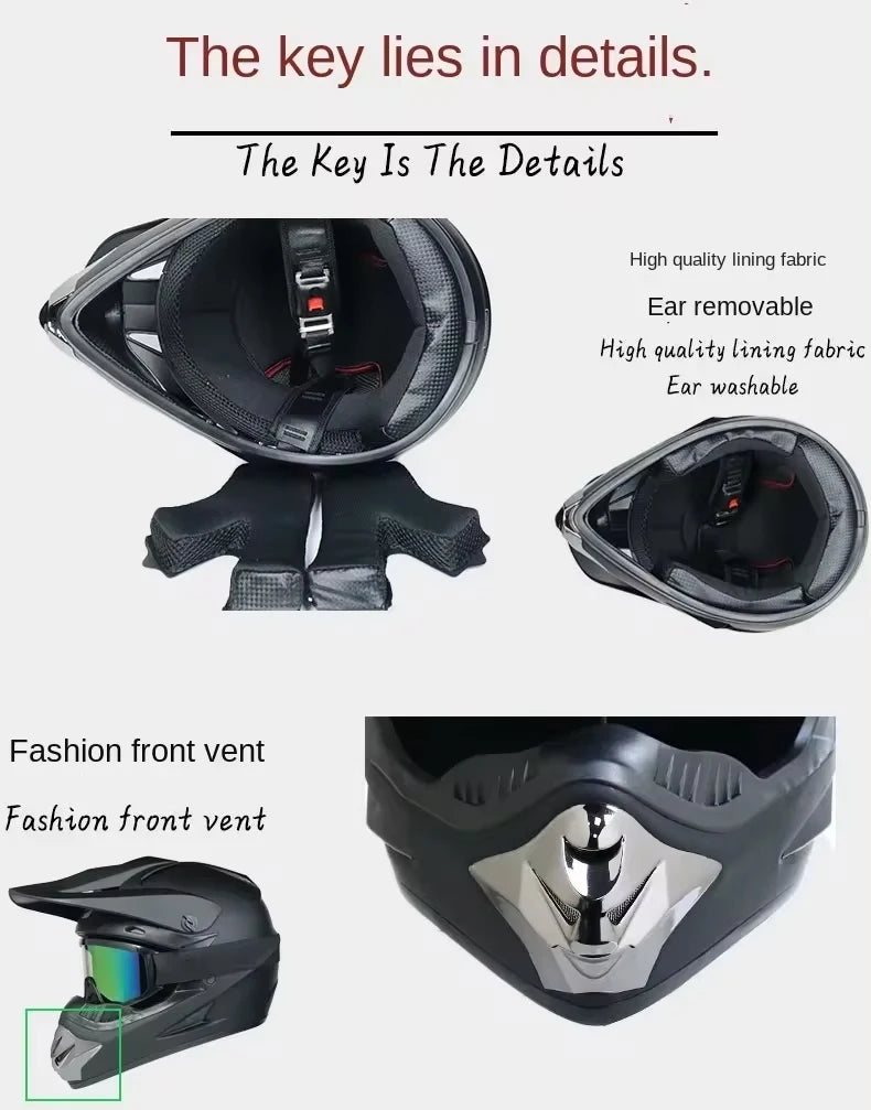 Youth Motocross Full Face Helmet - Kids Off-Road Safety Helmet with DOT Protection