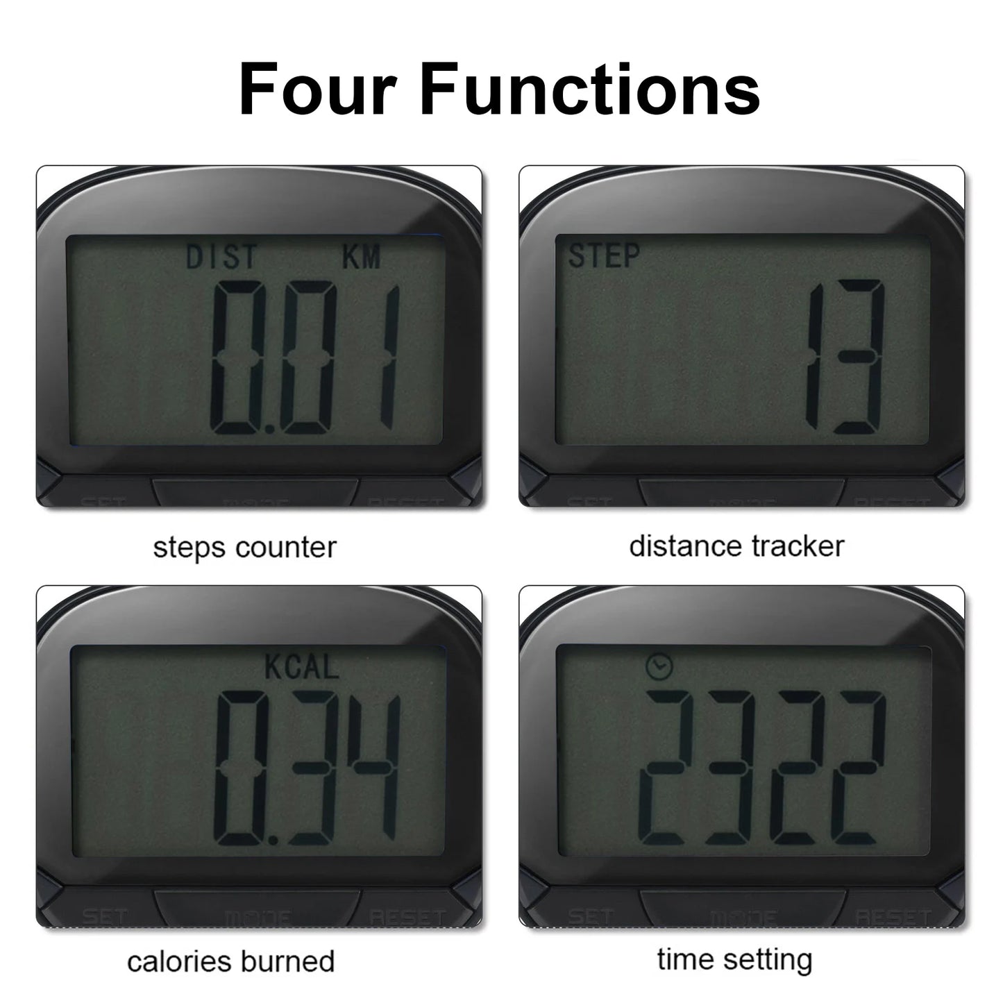 Multi-functional Step Counter 3D Pedometer with Clip for Fitness