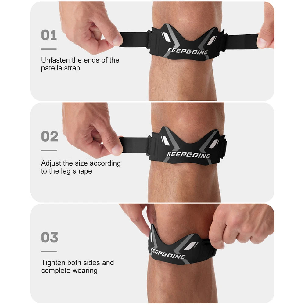 Patella Knee Strap Band - Knee Pain Support & Stabilizer Brace with Ergonomic Tendon Pad