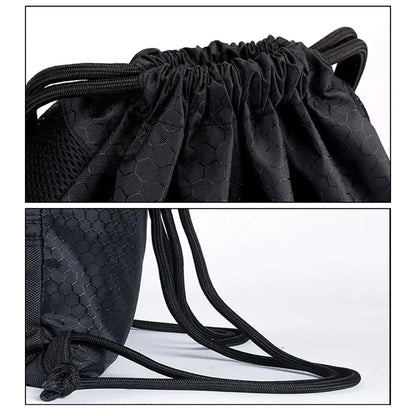 Waterproof Drawstring Sports Backpack with Zipper Pocket - Lightweight Gym Sackpack for Basketball & Training