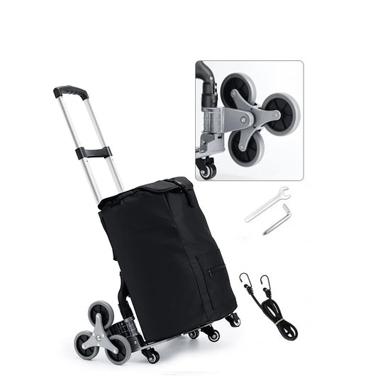 GIANXI Aluminum Alloy Folding Shopping Cart - Lightweight Stair Climbing Grocery Trolley