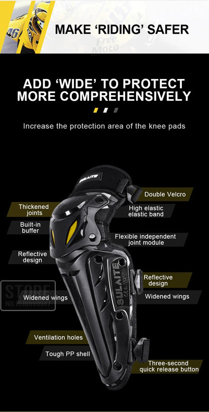 Motorcycle Knee and Elbow Protection Guards - Motocross Off-Road Racing MTB Pads