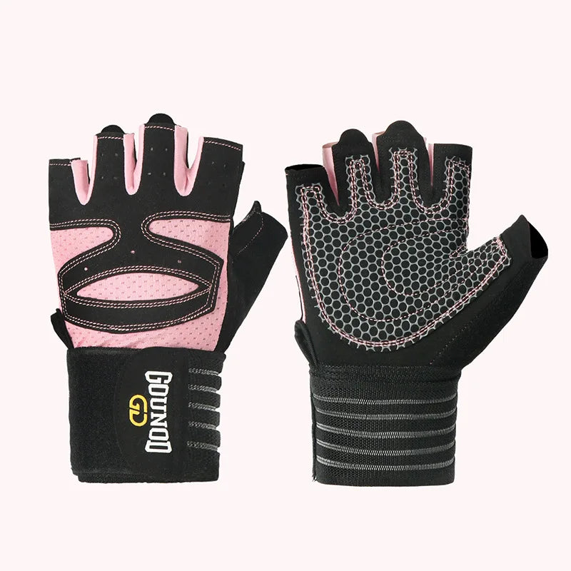 GOUNOD Breathable Anti-Slip Weightlifting Gloves with Wrist Support - Professional Gym Gloves for Bodybuilding, Powerlifting & Fitness Training