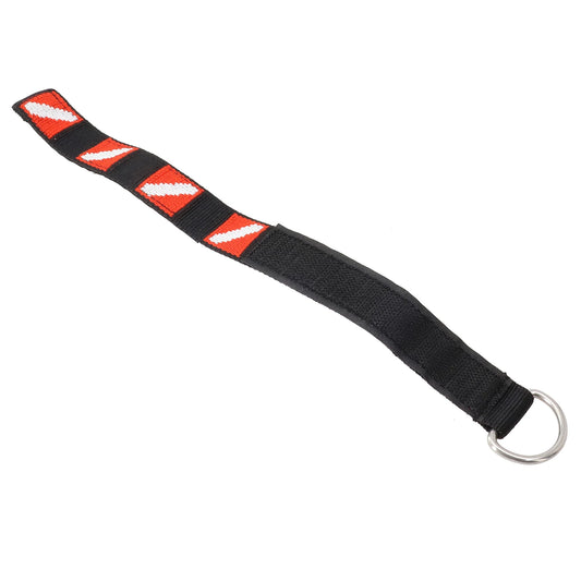 Adjustable Scuba Diving Wrist Lanyard - Metal D-Ring Webbing Strap for Freediving & Swimming Equipment