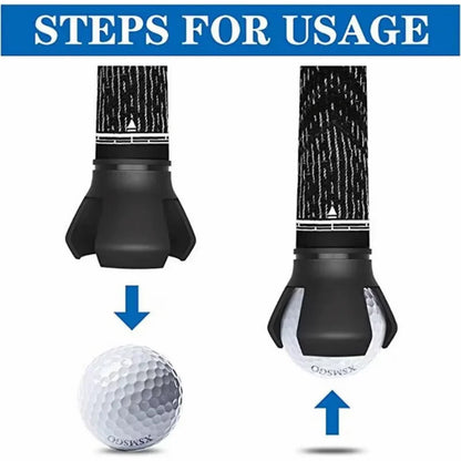 Golf Ball Picker Clamp - Rubber & Zinc Alloy Ball Pick-Up Tool for Training & Practice Accessories