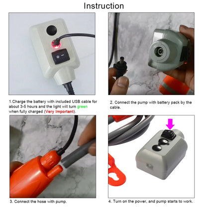 Rechargeable Portable Camping Shower Pump - Outdoor Shower Head for Hiking, Traveling & Camping Equipment