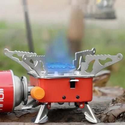 Compact Portable Gas Stove - Foldable Camping Burner - Windproof Outdoor Stove for Backpacking, Hiking, Picnic & BBQ