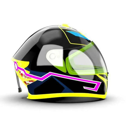 LED Motorcycle Helmet Warning Light Strip - Waterproof EL Cold Light Sticker with 4 Flashing Modes for Night Riding