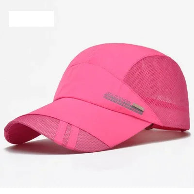 Quick-Dry Mesh Running Cap - Adjustable Breathable Baseball Visor for Outdoor Sports