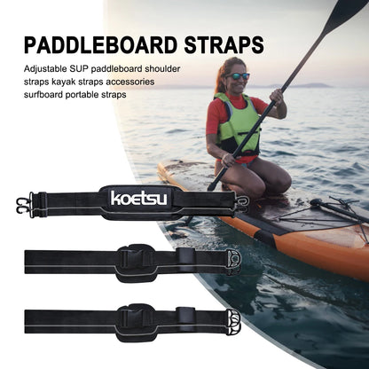 Adjustable Surfboard Shoulder Carry Strap - Stand Up Paddle Board Carrier Sling with Deck Bag