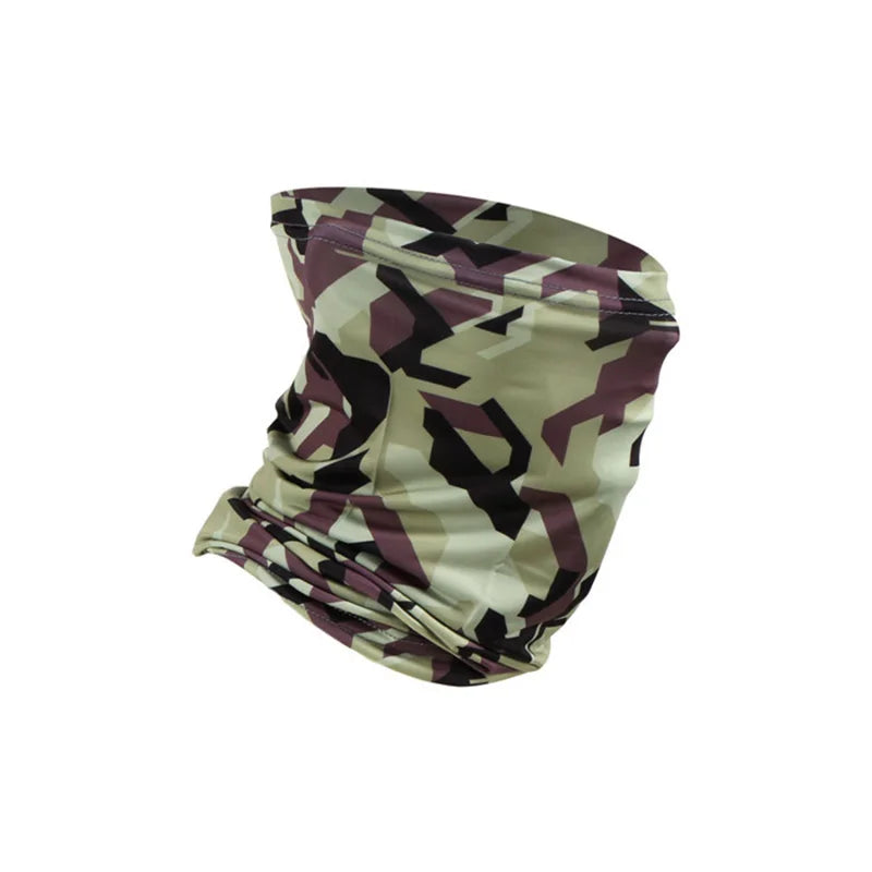 Multi-Sport Windproof Face Mask & Neck Gaiter - Lycra Camouflage Scarf for Fishing, Cycling & Outdoor Activities