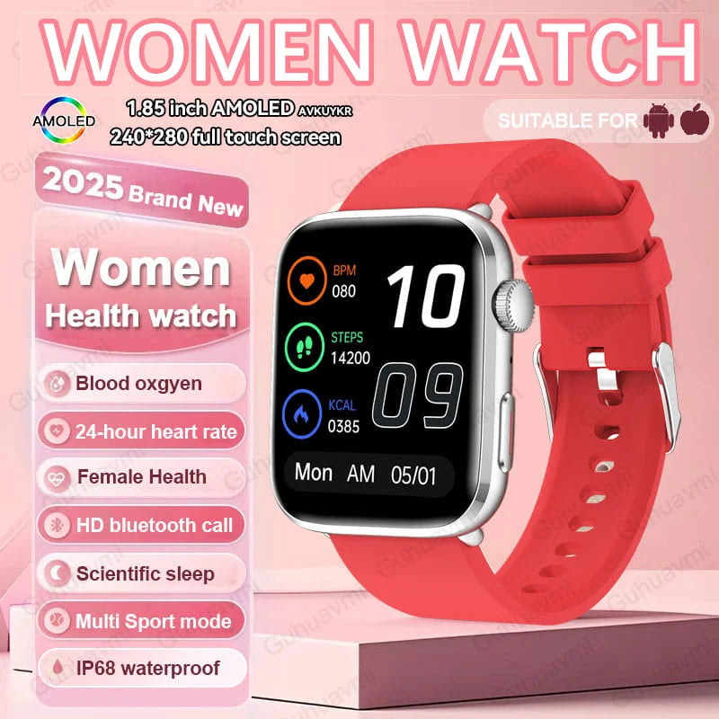 AI Smart Health Watch - HRV+PPG Blood Pressure & Heart Rate Monitor with IP68 Waterproof & NFC