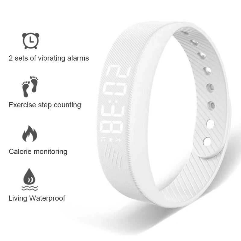 LED Digital Smart Band - Waterproof Fitness Tracker with Pedometer, Activity Monitor & Vibration Alarm