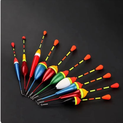 Professional Fishing Float Set - 10 Piece Mixed Size & Color Foam Bobber Collection for Angling Gear & Tackle Accessories