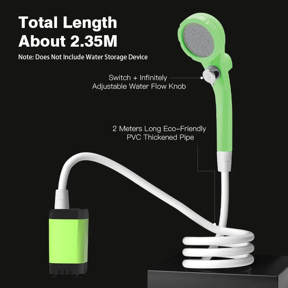 Portable Camping Shower Pump Kit – 6000mAh Outdoor RV Shower with Intelligent Digital Display | Adjustable Camp Shower System