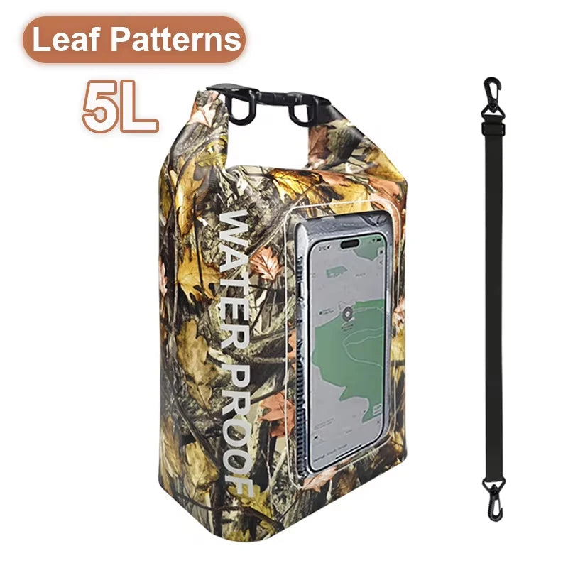 PVC Waterproof Dry Bag 2L - Touch Screen Phone Pouch for Swimming Rafting Surfing Boating - Shoulder Bag