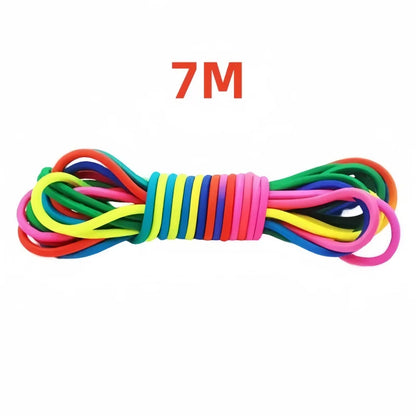 Adjustable Elastic Jump Rope - 5-10M Super Stretch Rubber Training Strap for Indoor/Outdoor Group Exercise & Endurance Workouts