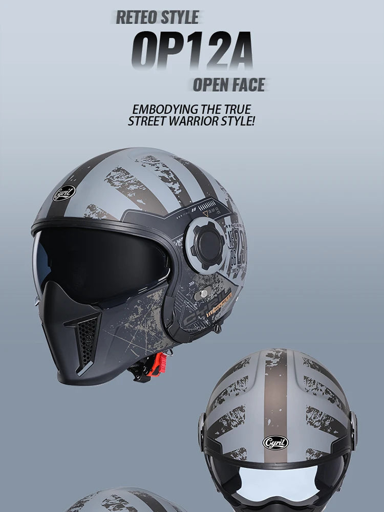 Modular Motorcycle Helmet - Full Face/Open Face 3/4 Dual Visor Helmet (ECE/DOT Certified, Unisex)