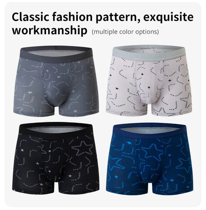 Men's Printed Fashion Boxer Briefs - 4/5 Pack European & American Sizes, Plus Size Comfortable Underwear & Swim Trunks