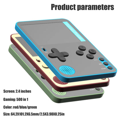 Portable Retro Handheld Game Console - 500 Classic Games - LCD Screen - Rechargeable - Gift for Kids & Adults