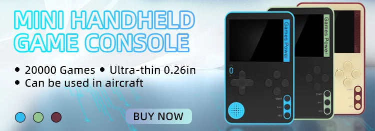 Portable Retro Handheld Game Console - 500 Classic Games - LCD Screen - Rechargeable - Gift for Kids & Adults