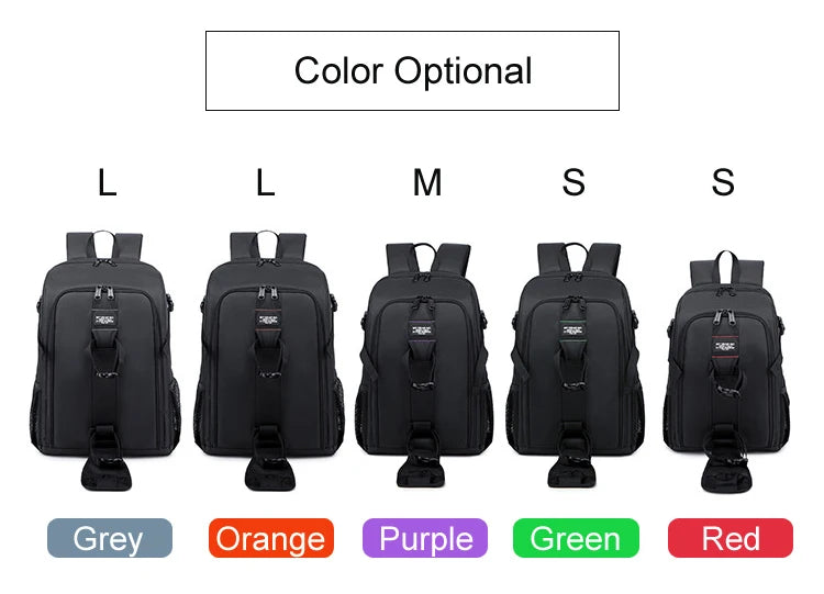 Large Capacity Camera Backpack - Waterproof DSLR Bag with Tripod Holder & Rain Cover