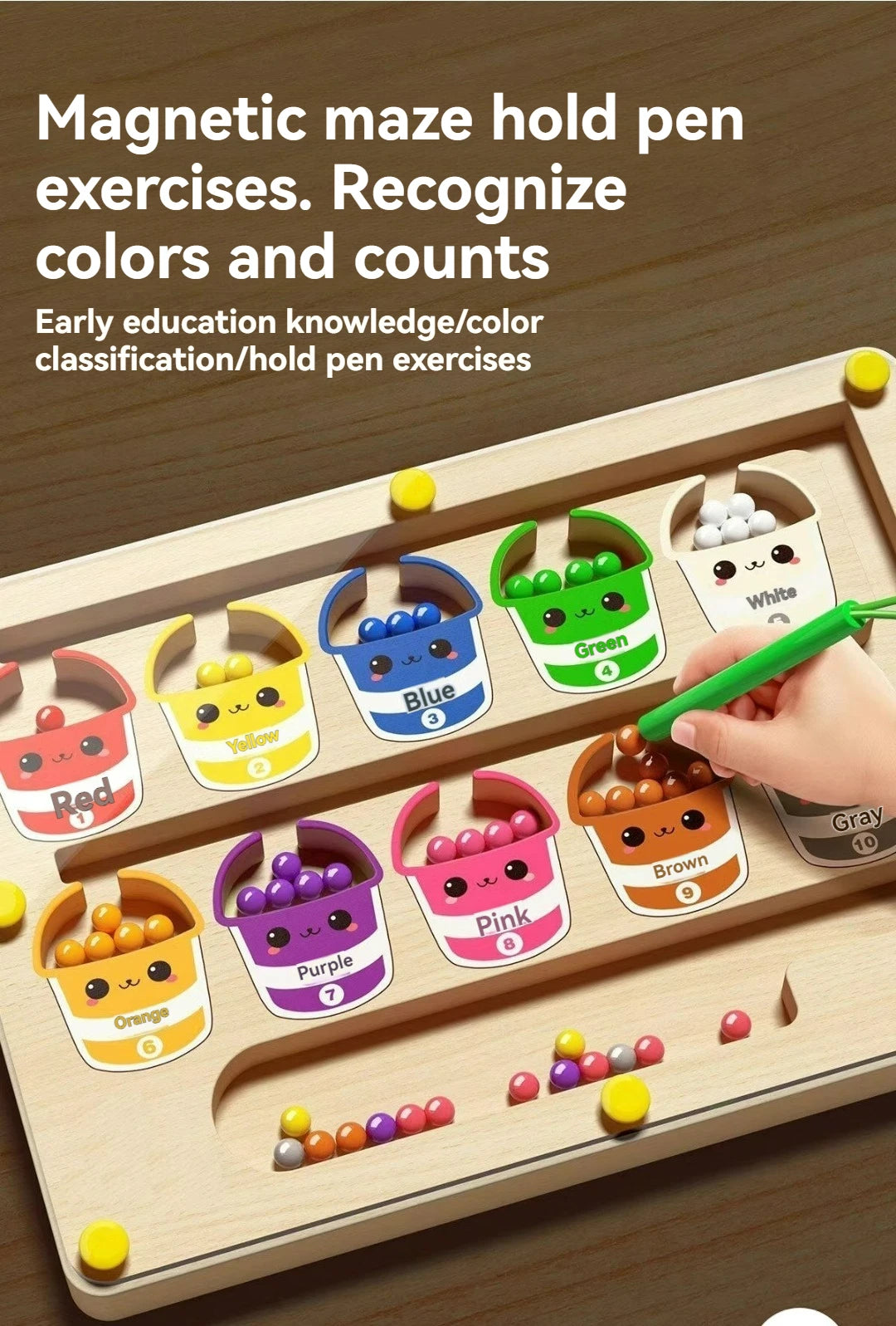 Magnetic Maze Walking Ball - Early Education Puzzle for 3+ Year Olds | Concentration, Logic & Writing Skills Training