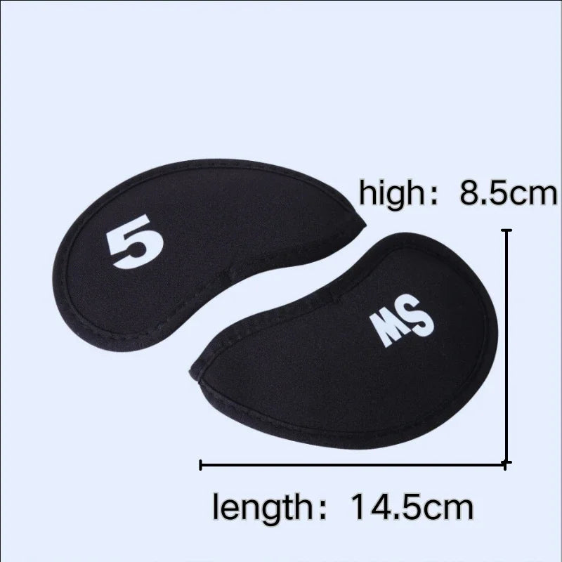 Golf Shaft Protectors 10-Piece Set - Numeric Alphabet Print, Dustproof & Waterproof Golf Accessories