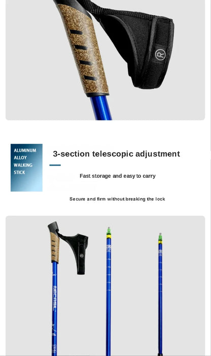Nordic Walking Poles Set - 2PCS Telescopic Trekking Poles - 7075 Aluminum Alloy Hiking Sticks