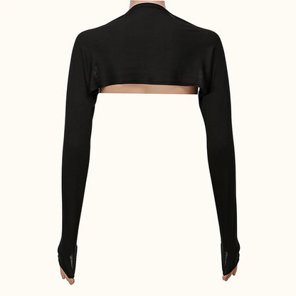 Muslim Jersey Arm Warmers - Cotton Modal Solid Color Oversleeve with Shoulder Coverage and Sun Protection