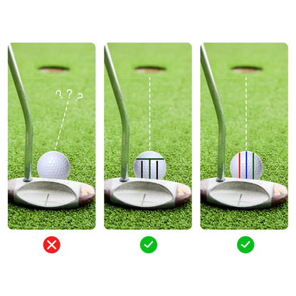 8-Pack Golf Ball Marker Kit - Professional Alignment Tool with 4 Marking Stencils & 4 Color Markers